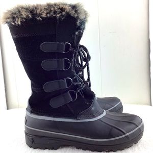 Khombu Fur Lined Lace Up All Weather Boots Size 6